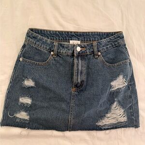 Lelis Blue Distressed Mini Skirt